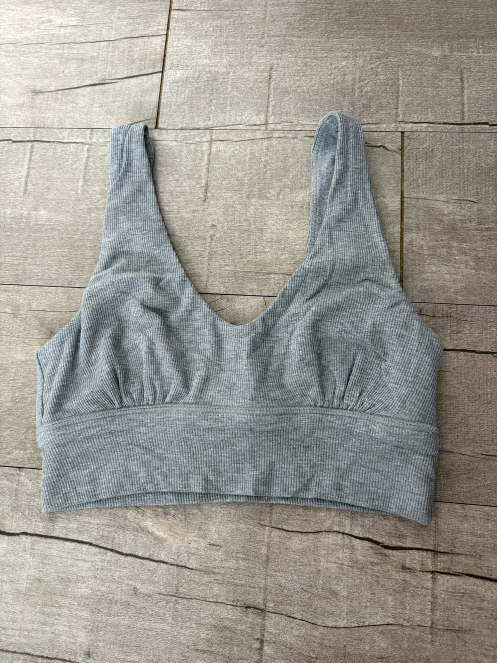 P'tula Grey Ribbed Seamless Bralette